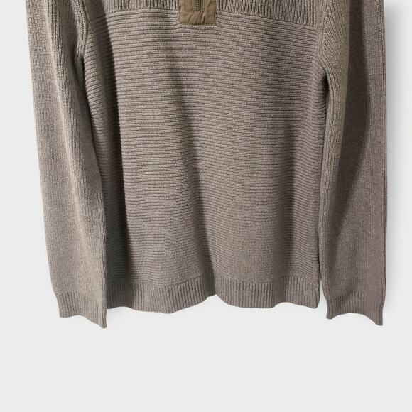 Toad&CO Mens Emmett 1/4 Zip Pullover Sweater Brown Organic Cotton Sz Small - Picture 3 of 12